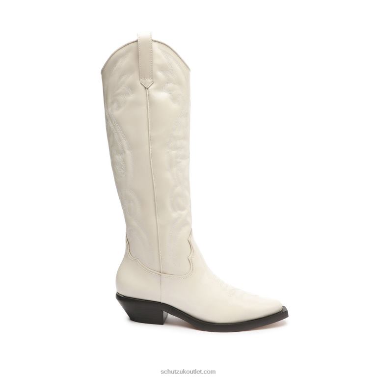 UK Schutz Zachy Up Leather Boot Pearl 806T8822