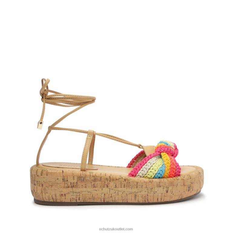 UK Schutz Collie Atanado Leather Sandal Light Wood 806T8545