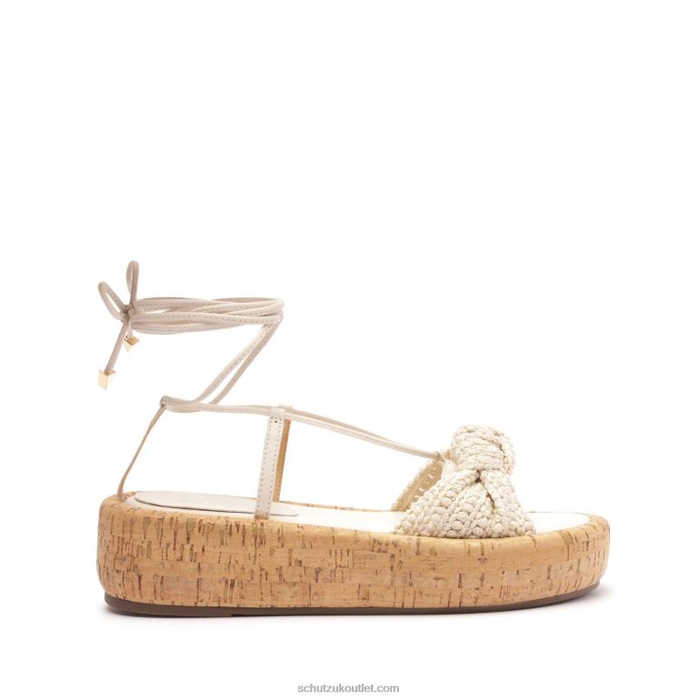 UK Schutz Collie Atanado Leather Sandal Pearl 806T8546