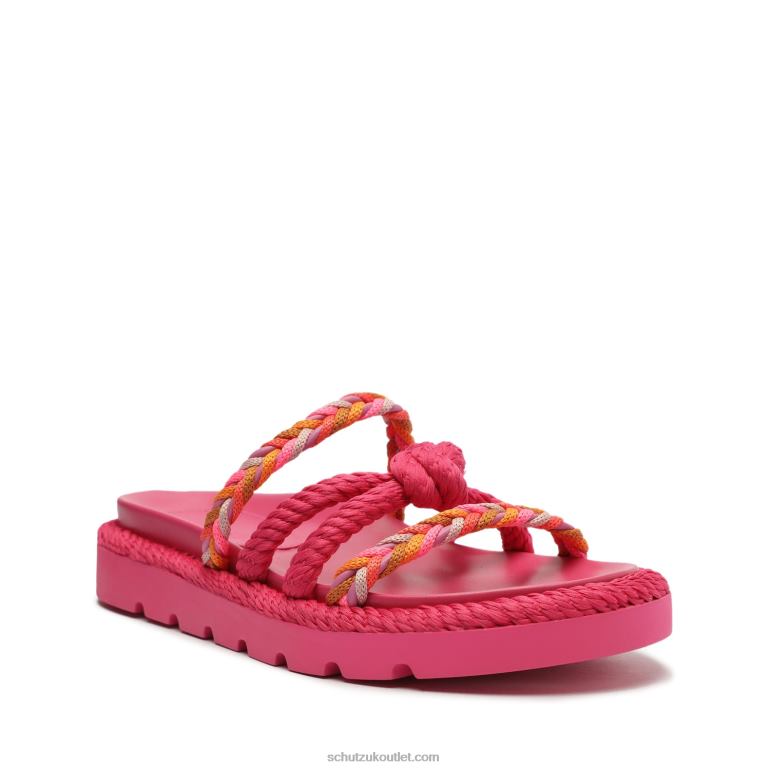 UK Schutz Mel Sporty Cordao Leather Sandal Pink 806T8604