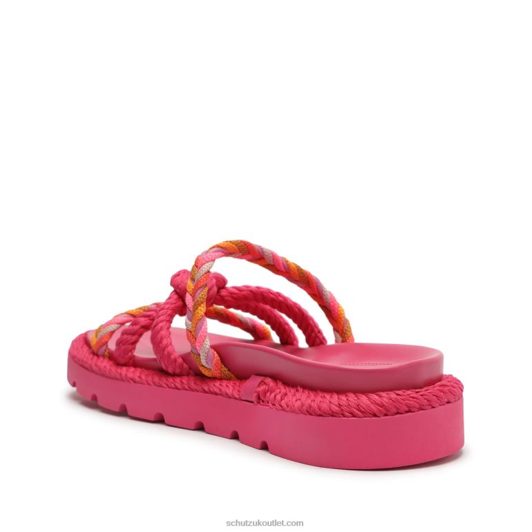 UK Schutz Mel Sporty Cordao Leather Sandal Pink 806T8604