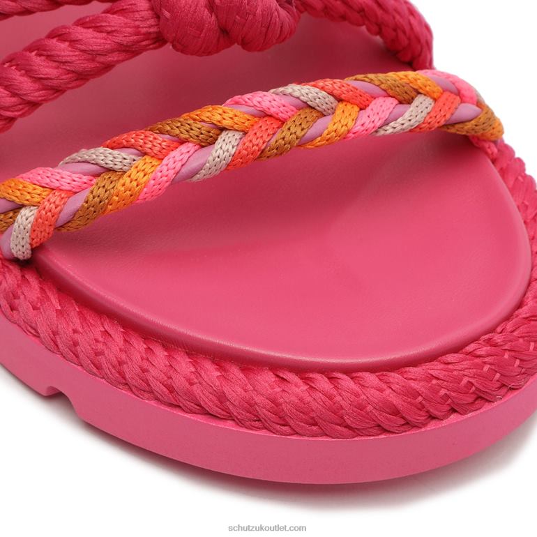 UK Schutz Mel Sporty Cordao Leather Sandal Pink 806T8604