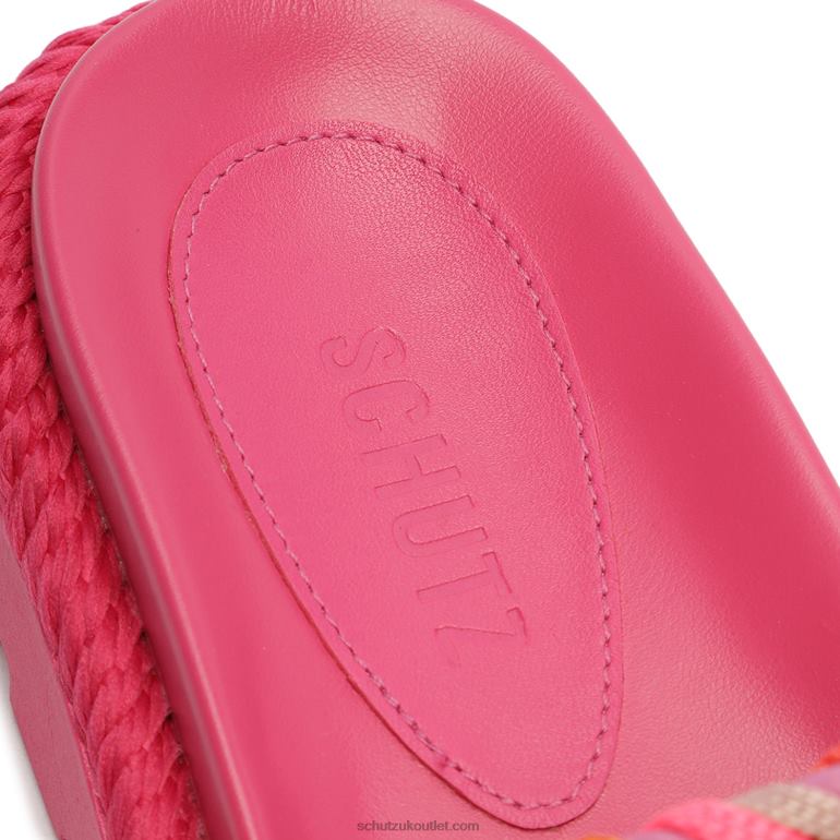 UK Schutz Mel Sporty Cordao Leather Sandal Pink 806T8604