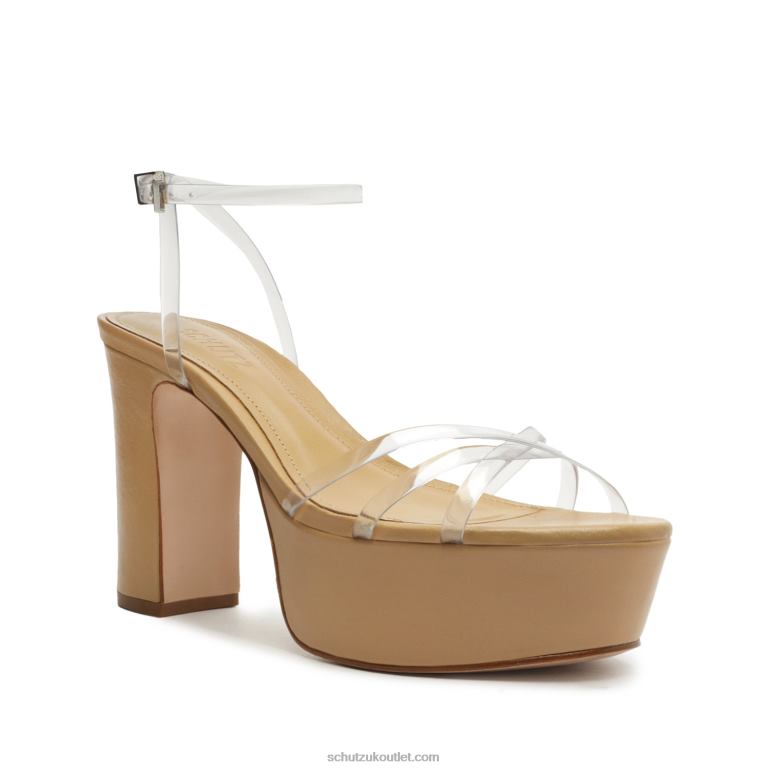 UK Schutz Amelia Platform Deluxe Nappa Sandal Light Peach 806T89