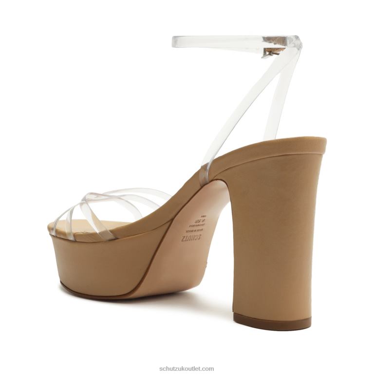UK Schutz Amelia Platform Deluxe Nappa Sandal Light Peach 806T89