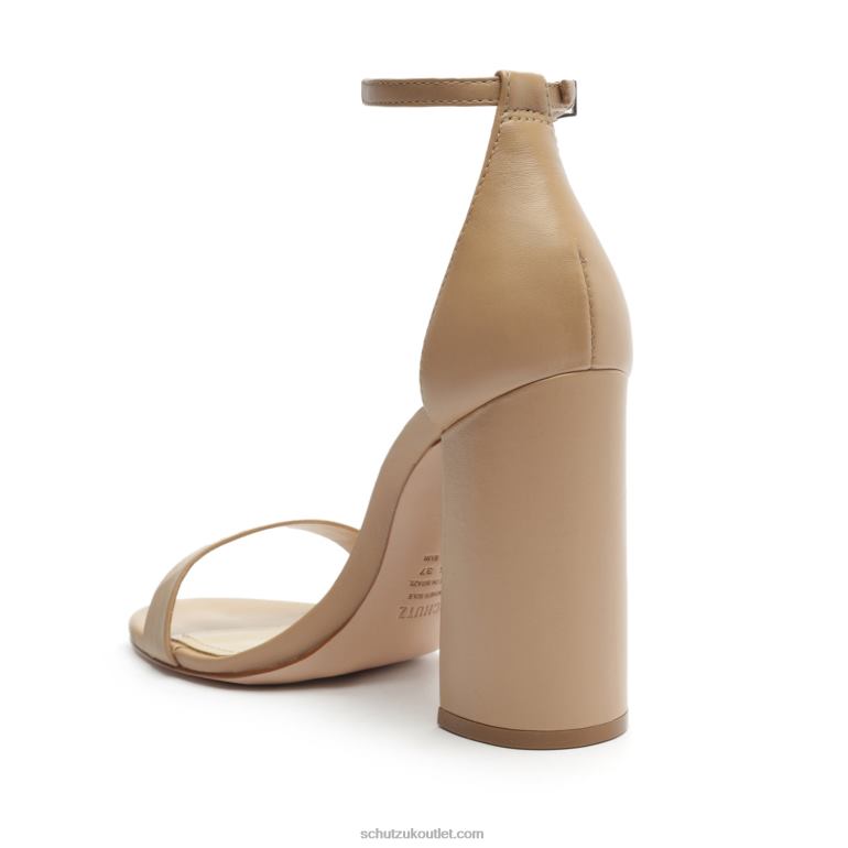 UK Schutz Cadey Lee Block Nappa Leather Sandal True Beige 806T848