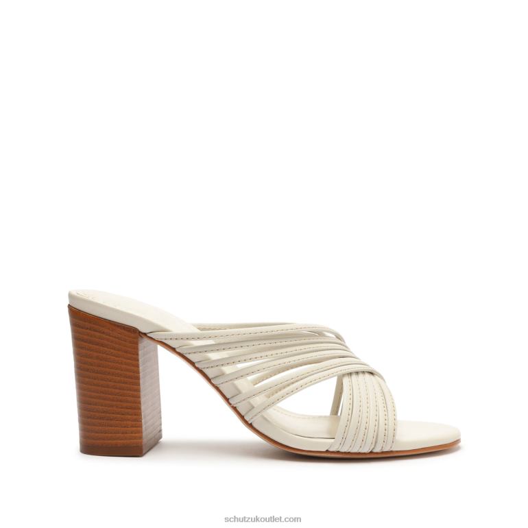 UK Schutz Evangeline Calf Leather Sandal Pearl 806T845