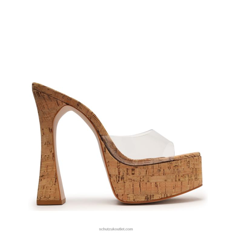 UK Schutz Haila Vinyl & Cork Sandal Natural Cork 806T8148