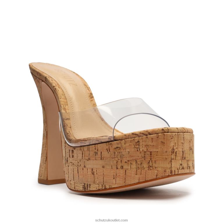 UK Schutz Haila Vinyl & Cork Sandal Natural Cork 806T8148