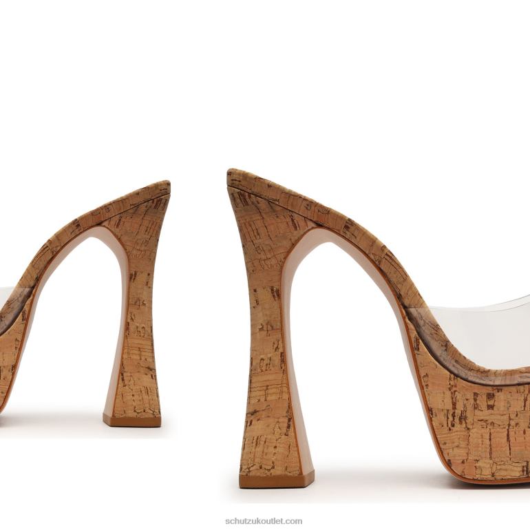 UK Schutz Haila Vinyl & Cork Sandal Natural Cork 806T8148