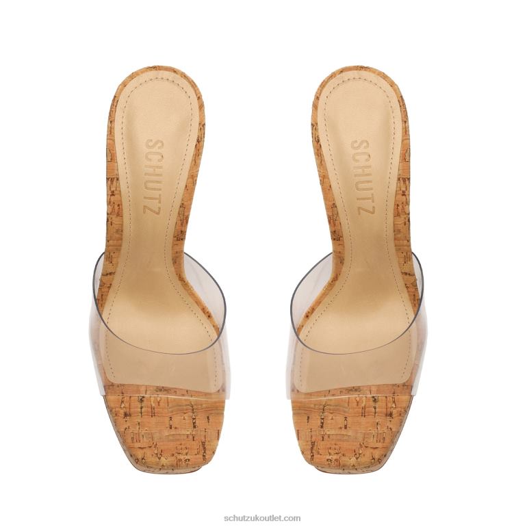UK Schutz Haila Vinyl & Cork Sandal Natural Cork 806T8148