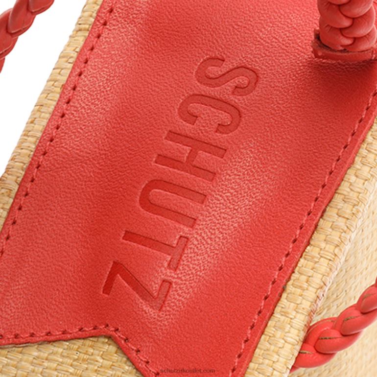 UK Schutz Hina Atanado Leather Sandal Coral 806T8112