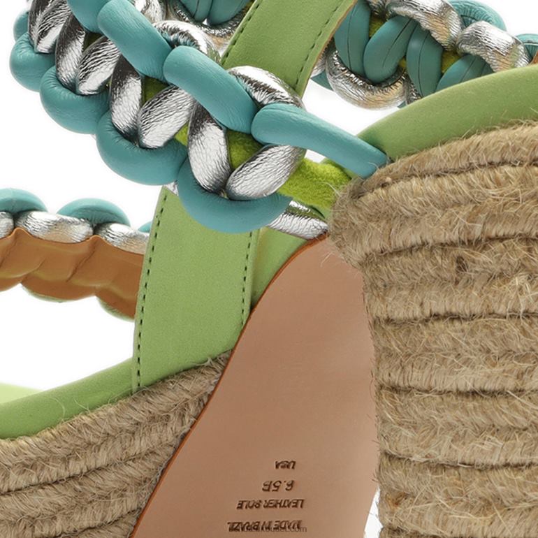 UK Schutz Juliet Plataform Suede & Leather Sandal Lime Green 806T8111
