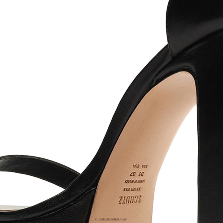 UK Schutz Suzy Lee Platform Nappa Leather Sandal Black 806T8146
