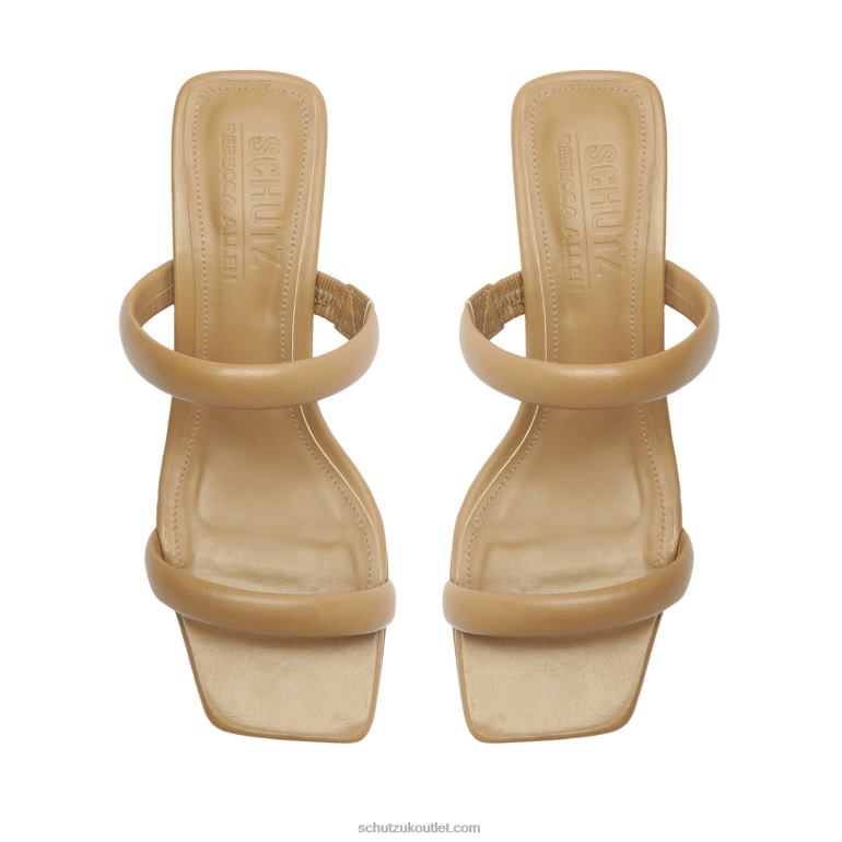 UK Schutz Ully Lo Rebecca Allen Nappa Leather Sandal Nude II 806T8204