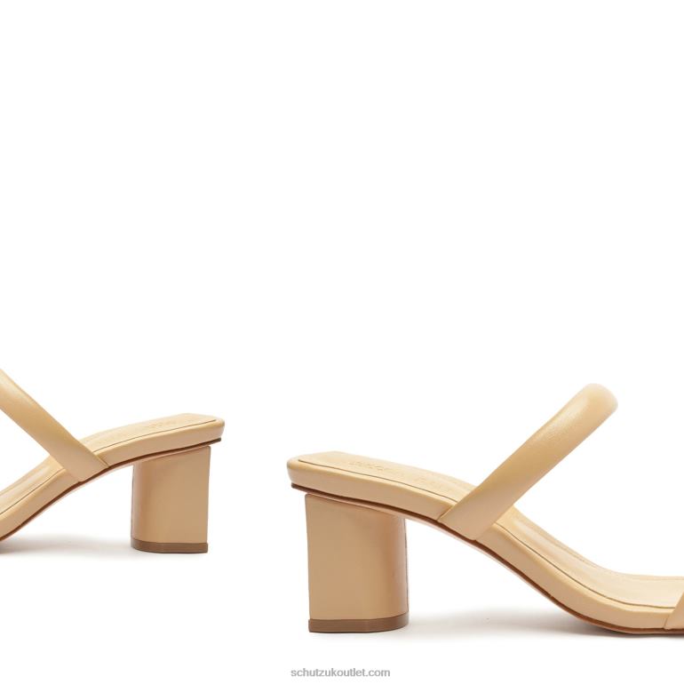 UK Schutz Ully Lo Rebecca Allen Nappa Leather Sandal Nude IV 806T8206