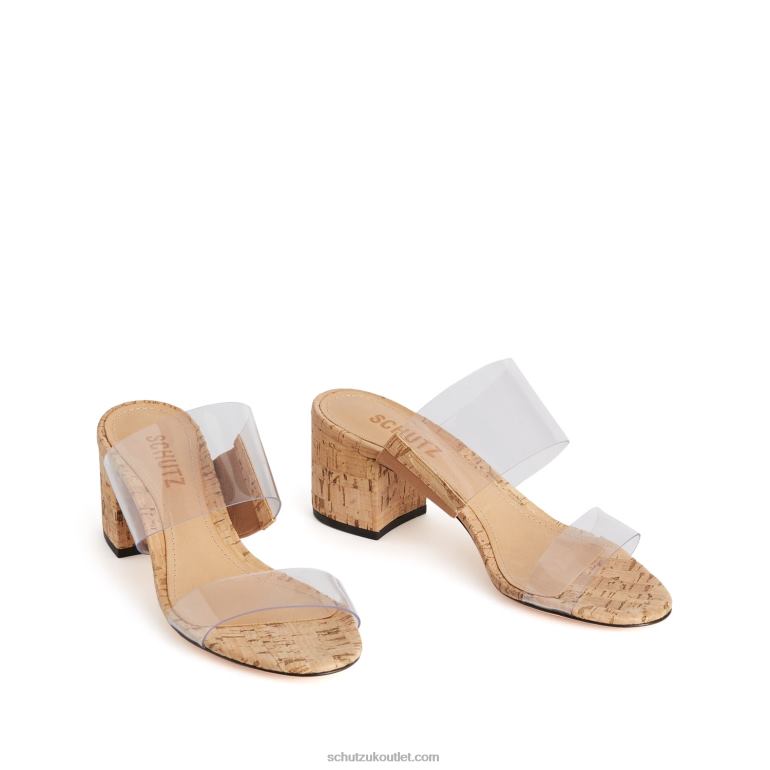 UK Schutz Victorie Cork & Vinyl Sandal Natural Cork 806T8106