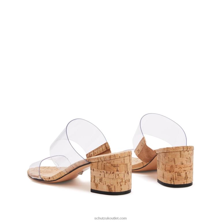 UK Schutz Victorie Cork & Vinyl Sandal Natural Cork 806T8106