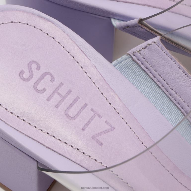 UK Schutz Victorie Nappa Leather & Vinyl Sandal Smoky Grape 806T8122