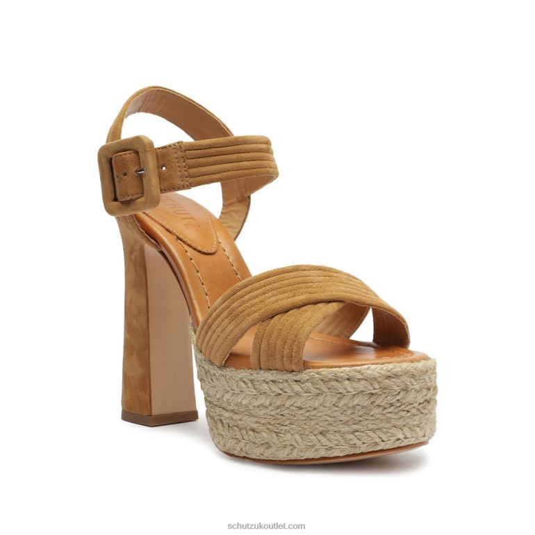 UK Schutz Blisse Platform Nubuck Sandal Nude Caramel 806T8620
