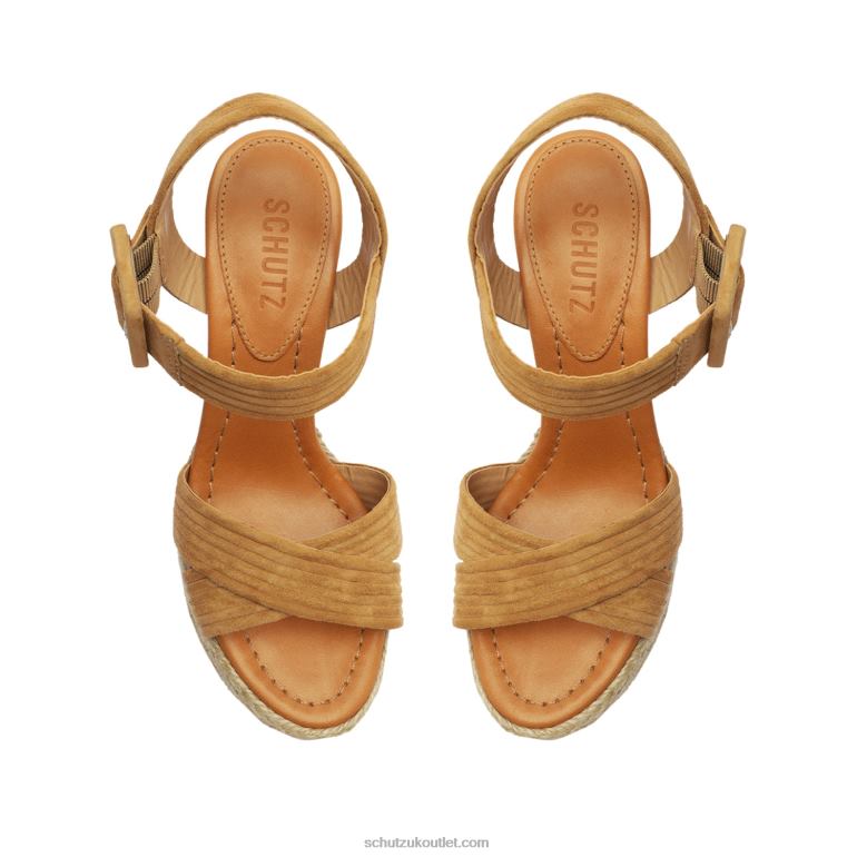 UK Schutz Blisse Platform Nubuck Sandal Nude Caramel 806T8620