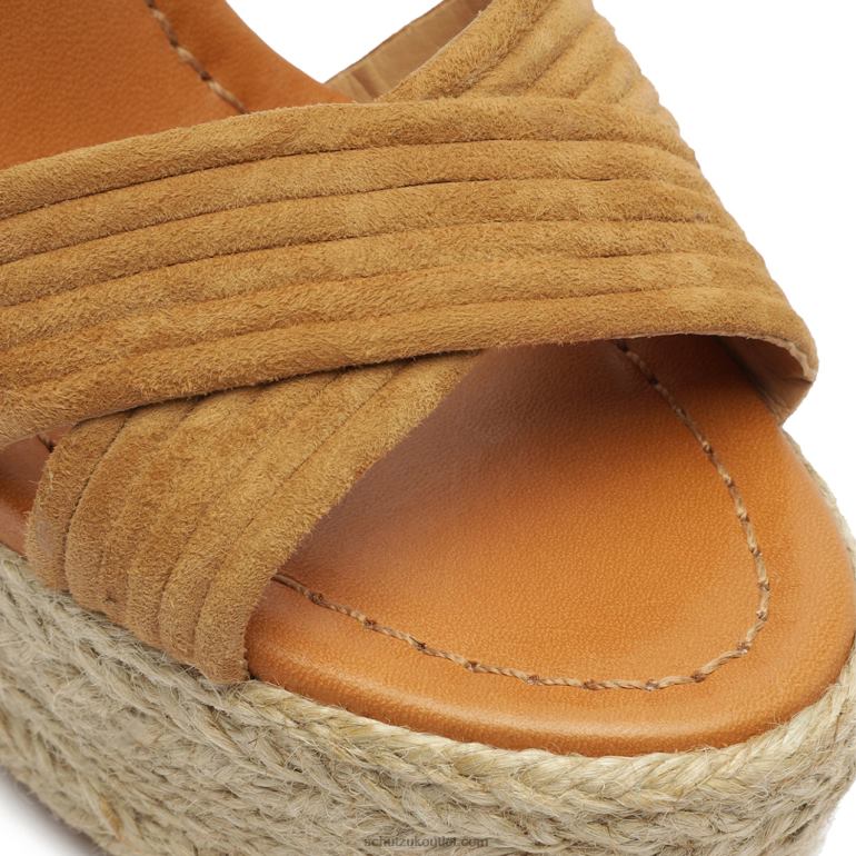 UK Schutz Blisse Platform Nubuck Sandal Nude Caramel 806T8620
