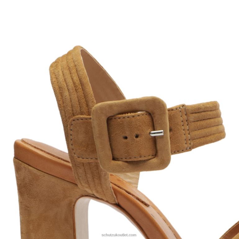 UK Schutz Blisse Platform Nubuck Sandal Nude Caramel 806T8620
