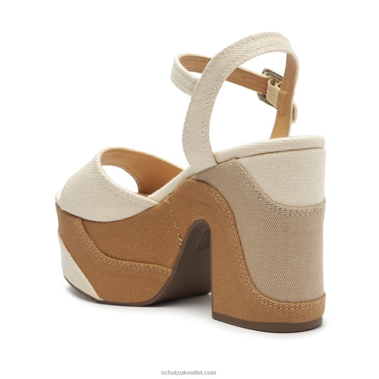 UK Schutz Isabelle Platform Nappa Leather Sandal White 806T8623