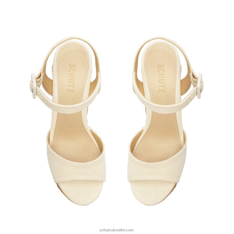 UK Schutz Isabelle Platform Nappa Leather Sandal White 806T8623