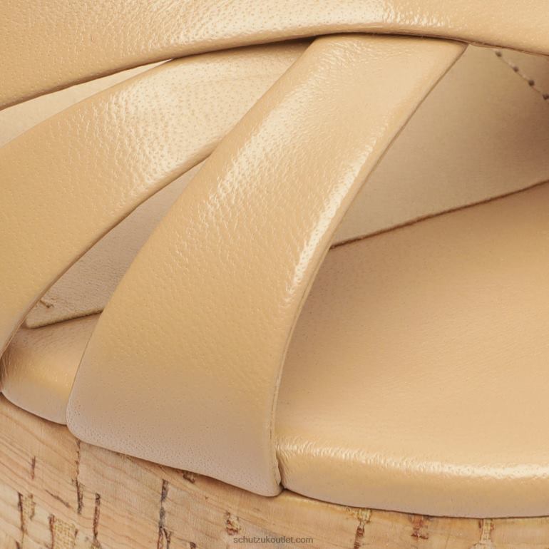 UK Schutz Keefa Cutout Nappa Leather Sandal True Beige 806T8636
