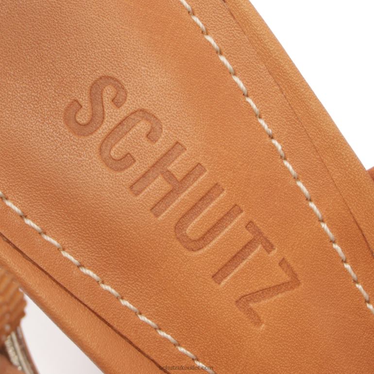 UK Schutz Marcela Platform Atanado Leather Sandal Honey Peach 806T8648