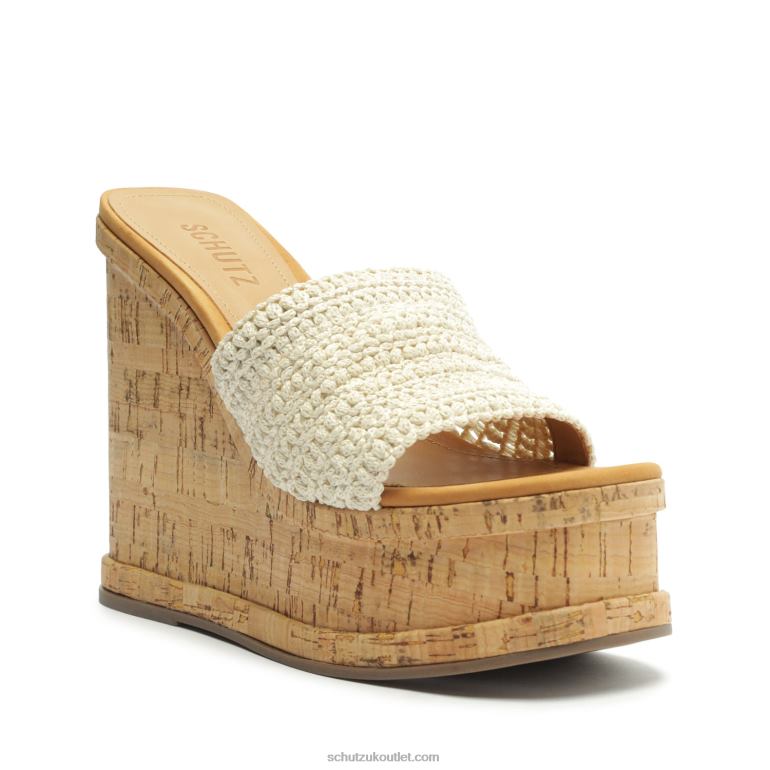 UK Schutz Dalle Casual Tira Leather Sandal Cru Ivory 806T8476