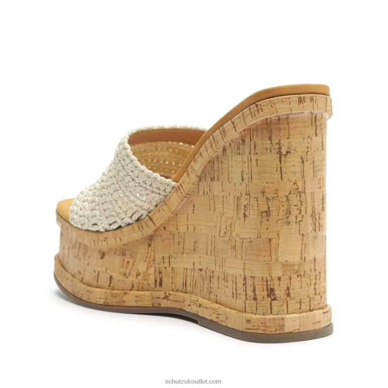 UK Schutz Dalle Casual Tira Leather Sandal Cru Ivory 806T8476