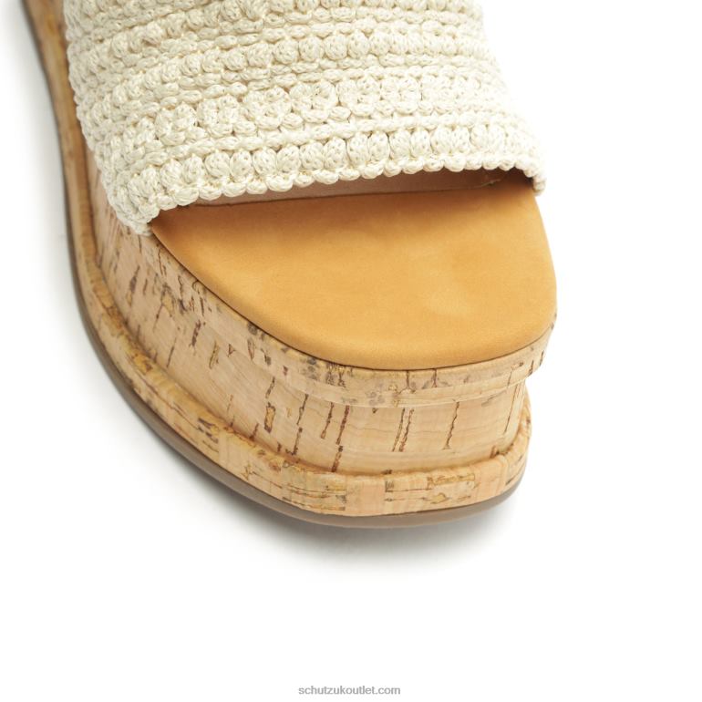 UK Schutz Dalle Casual Tira Leather Sandal Cru Ivory 806T8476